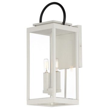 Maxim Lighting Nassau VX 1-Light Large Outdoor Wall Lantern - 120V - White / Black