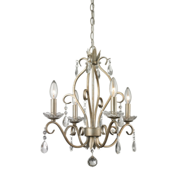Z-Lite Princess 4-Light Chandelier - 120V - Antique Silver