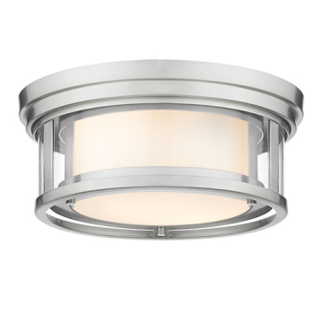 Z-Lite Willow 2-Light Flush Mount - 120V - Brushed Nickel