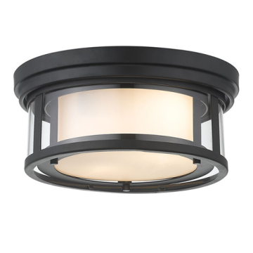 Z-Lite Willow 2-Light Flush Mount - 120V - Matte Black