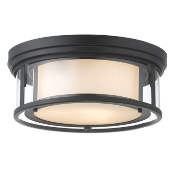 Z-Lite Willow 16" 3-Light Flush Mount - 120V - Matte Black