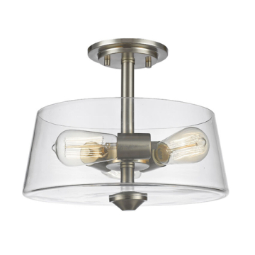 Z-Lite Annora 3-Light Round Semi-Flush Mount - 120V - Brushed Nickel