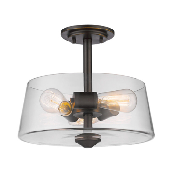 Z-Lite Annora 3-Light Round Semi-Flush Mount - 120V - Olde Bronze