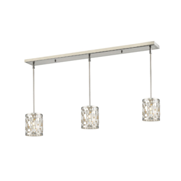 Z-Lite Almet 3-Light Linear Chandelier - 120V - Brushed Nickel