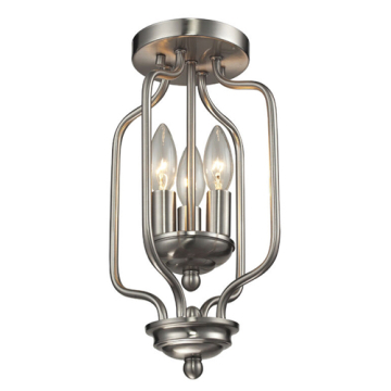 Z-Lite Cardinal 3-Light Flush Mount - 120V - Brushed Nickel