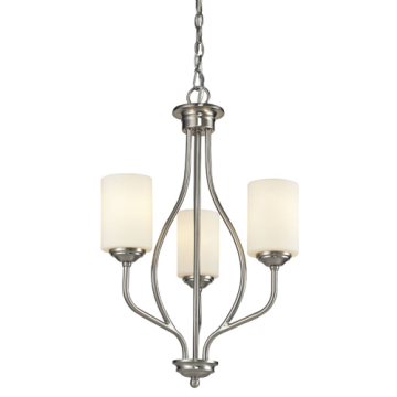 Z-Lite Cardinal 3-Light Chandelier - 120V - Brushed Nickel