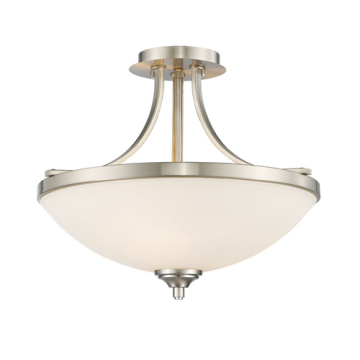 Z-Lite Bordeaux 3-Light Semi-Flush Mount - 120V - Brushed Nickel