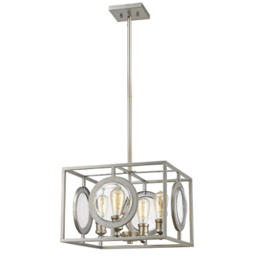 Z-Lite Port 4-Light Pendant - 120V - Antique Silver