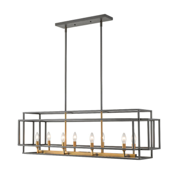 Z-Lite Titania 8-Light Linear Chandelier - 120V - Bronze / Olde Brass