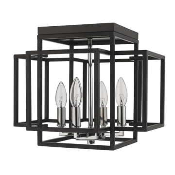 Z-Lite Titania 4-Light Flush Mount - 120V - Black / Chrome