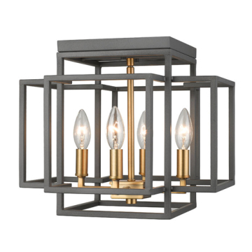 Z-Lite Titania 4-Light Flush Mount - 120V - Bronze / Olde Brass