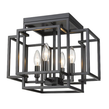 Z-Lite Titania 4-Light Flush Mount - 120V - Matte Black