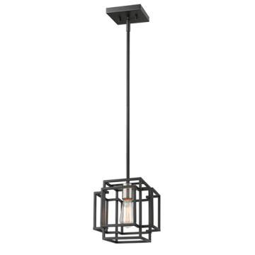 Z-Lite Titania 1-Light Pendant - 120V - Black / Brushed Nickel