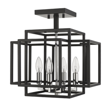 Z-Lite Titania 4-Light Semi-Flush Mount - 120V - Black / Chrome