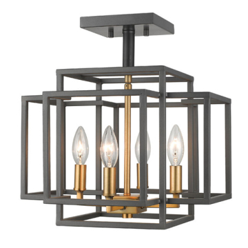 Z-Lite Titania 4-Light Semi-Flush Mount - 120V - Bronze / Olde Brass