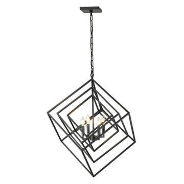 Z-Lite Euclid 4-Light Chandelier - 120V - Matte Black