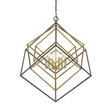Z-Lite Euclid 6-Light Chandelier - 120V - Olde Brass / Bronze