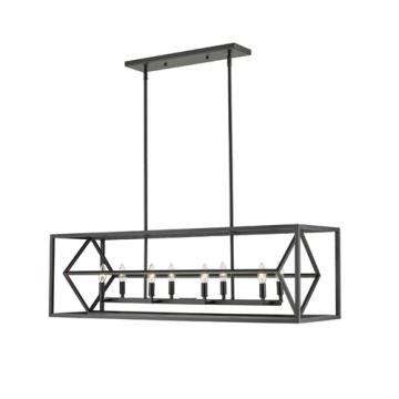Z-Lite Euclid 8-Light Linear Chandelier - 120V - Matte Black