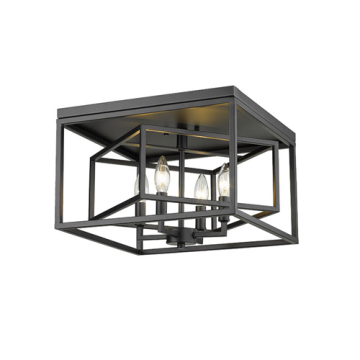 Z-Lite Euclid 4-Light Flush Mount - 120V - Matte Black