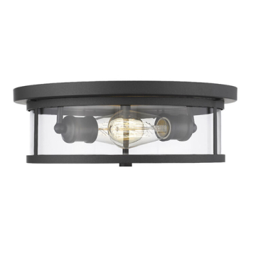 Z-Lite Savannah 14" 2-Light Flush Mount - 120V - Bronze / Clear