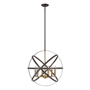 Z-Lite Cavallo 6-Light Chandelier - 120V - Hammered Bronze / Olde Brass