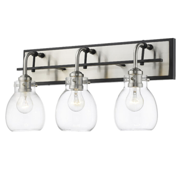 Z-Lite Kraken 3-Light Vanity - 120V - Matte Black / Brushed Nickel