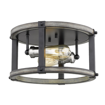 Z-Lite Kirkland 2-Light Flush Mount - 120V - Ashen Barnboard