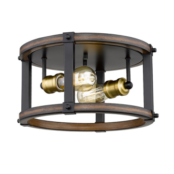 Z-Lite Kirkland 2-Light Flush Mount - 120V - Rustic Mahogany