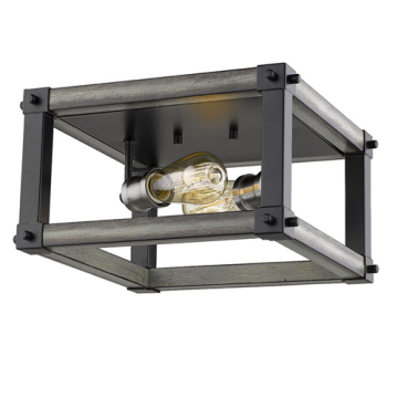 Z-Lite Kirkland 2-Light Flush Mount - 120V - Ashen Barnboard