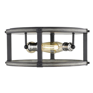 Z-Lite Kirkland 3-Light Flush Mount - 120V - Ashen Barnboard