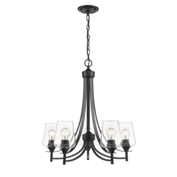 Z-Lite Joliet 5-Light Chandelier - 120V - Matte Black