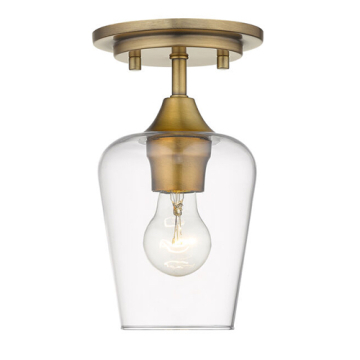 Z-Lite Joliet 1-Light Flush Mount - 120V - Olde Brass