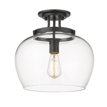 Z-Lite Joliet 1-Light Semi-Flush Mount - 120V - Matte Black