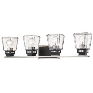 Z-Lite Jackson 4-Light Vanity - 120V - Brushed Nickel / Matte Black