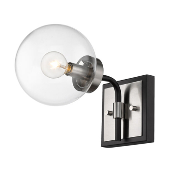 Z-Lite Parsons 1-Light Wall Sconce - 120V - Matte Black / Brushed Nickel