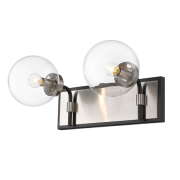 Z-Lite Parsons 2-Light Vanity - 120V - Matte Black / Brushed Nickel