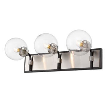 Z-Lite Parsons 3-Light Vanity - 120V - Matte Black / Brushed Nickel