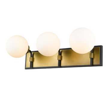 Z-Lite Parsons 3-Light Vanity - 120V - Matte Black / Olde Brass