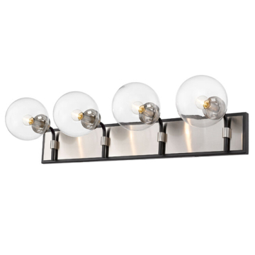 Z-Lite Parsons 4-Light Vanity - 120V - Matte Black / Brushed Nickel