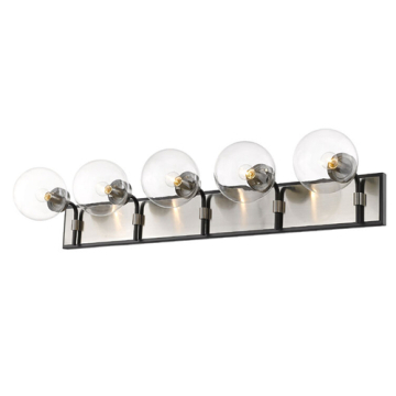 Z-Lite Parsons 5-Light Vanity - 120V - Matte Black / Brushed Nickel