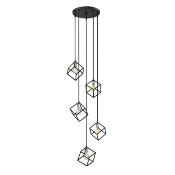 Z-Lite Vertical 5-Light Chandelier - 120V - Matte Black / Brushed Nickel