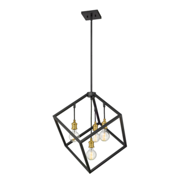 Z-Lite Vertical 24" 4-Light Chandelier - 120V - Bronze / Olde Brass