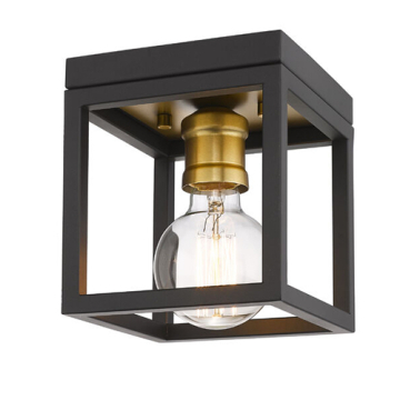 Z-Lite Kube 1-Light Flush Mount - 120V - Bronze / Olde Brass