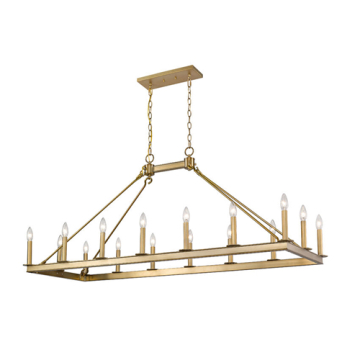 Z-Lite Barclay 16-Light Linear Chandelier - 120V - Olde Brass