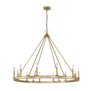 Z-Lite Barclay 48" 12-Light Chandelier - 120V - Olde Brass