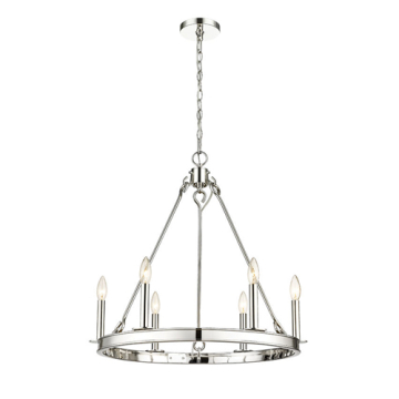 Z-Lite Barclay 6-Light Chandelier - 120V - Polished Nickel