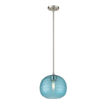 Z-Lite Harmony 10" 1-Light Pendant - 120V - Brushed Nickel / Blue