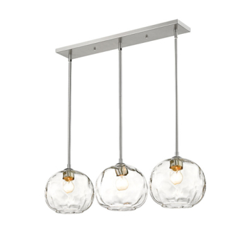 Z-Lite Chloe 3-Light Linear Chandelier - 120V - Brushed Nickel