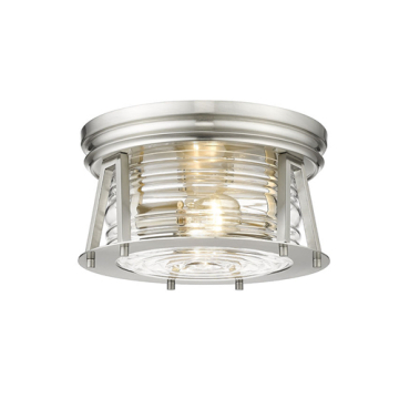 Z-Lite Cape Harbor 2-Light Flush Mount - 120V - Brushed Nickel