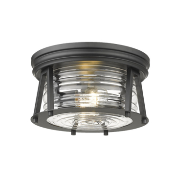 Z-Lite Cape Harbor 2-Light Flush Mount - 120V - Matte Black